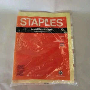 Staples Economy Insertable Paper Dividers 5-Tab Clear 6 Sets/PK 493302